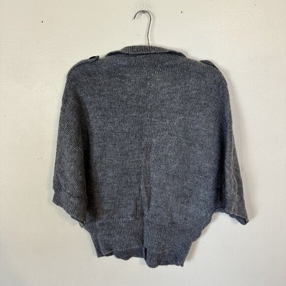 Alpaca Blend Cardigan Sweater Womens Medium Kimono Sleeve Banana Republic Gray - Picture 5 of 7